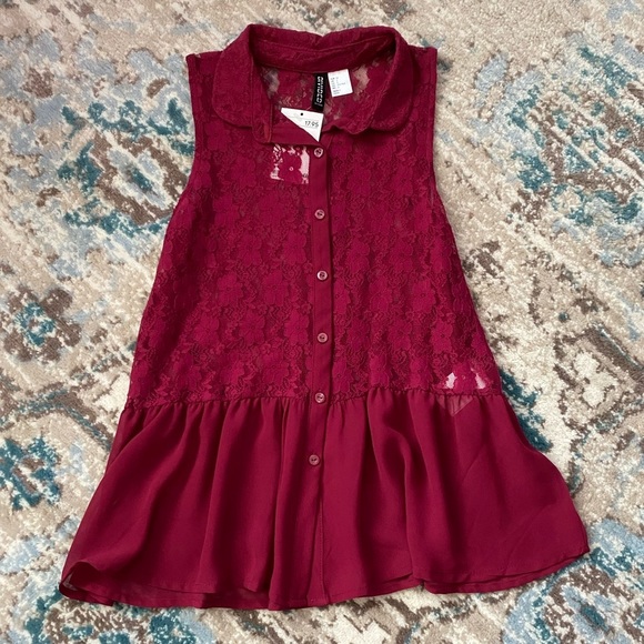 🦋5/$25 DIVIDED by H&M Lace Button Up Halter Tank - Picture 4 of 8